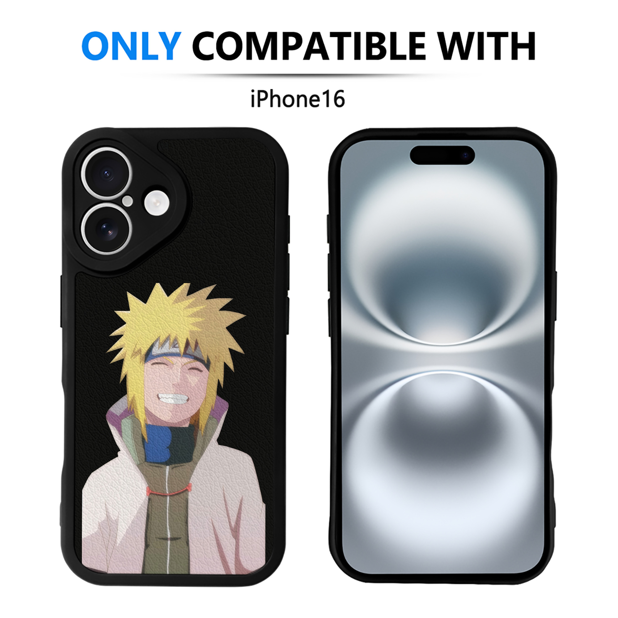 （画像用） NARUTO -ナルト- 波風 ミナト Namikaze Minato 【iPhone 16シリーズ対応】シリコンスマホケース（レザー調） 材質：シリコン
